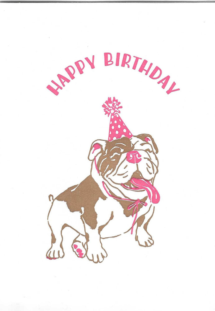 Bull Dog Birthday Card