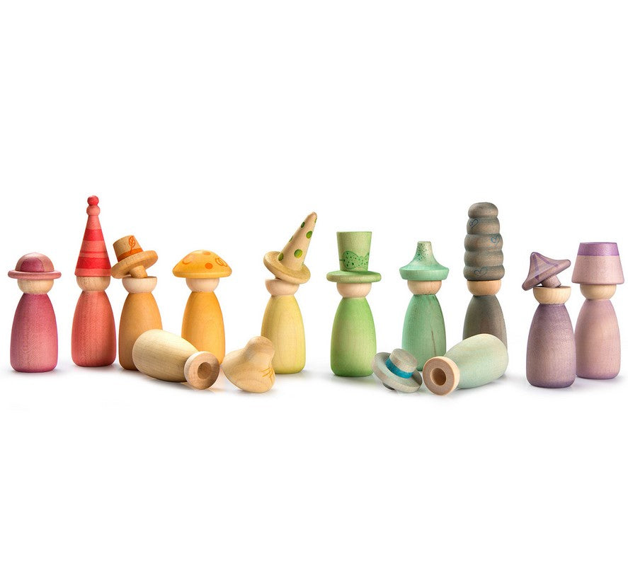 Pastel People w/Hats Play Set