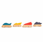 Wooden Race Car Four Piece Set