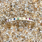 Rainbow 14K Gold Eternity Band Ring