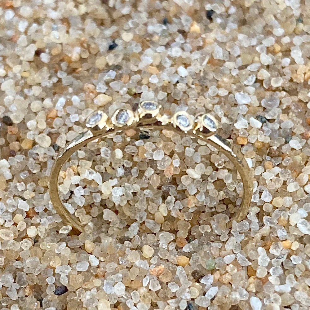 Starry Night Five Diamonds and 14K Gold Ring