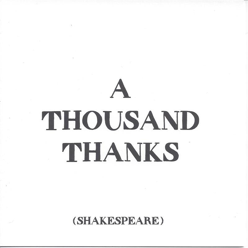 Shakespeare "A Thousand Thanks" Card