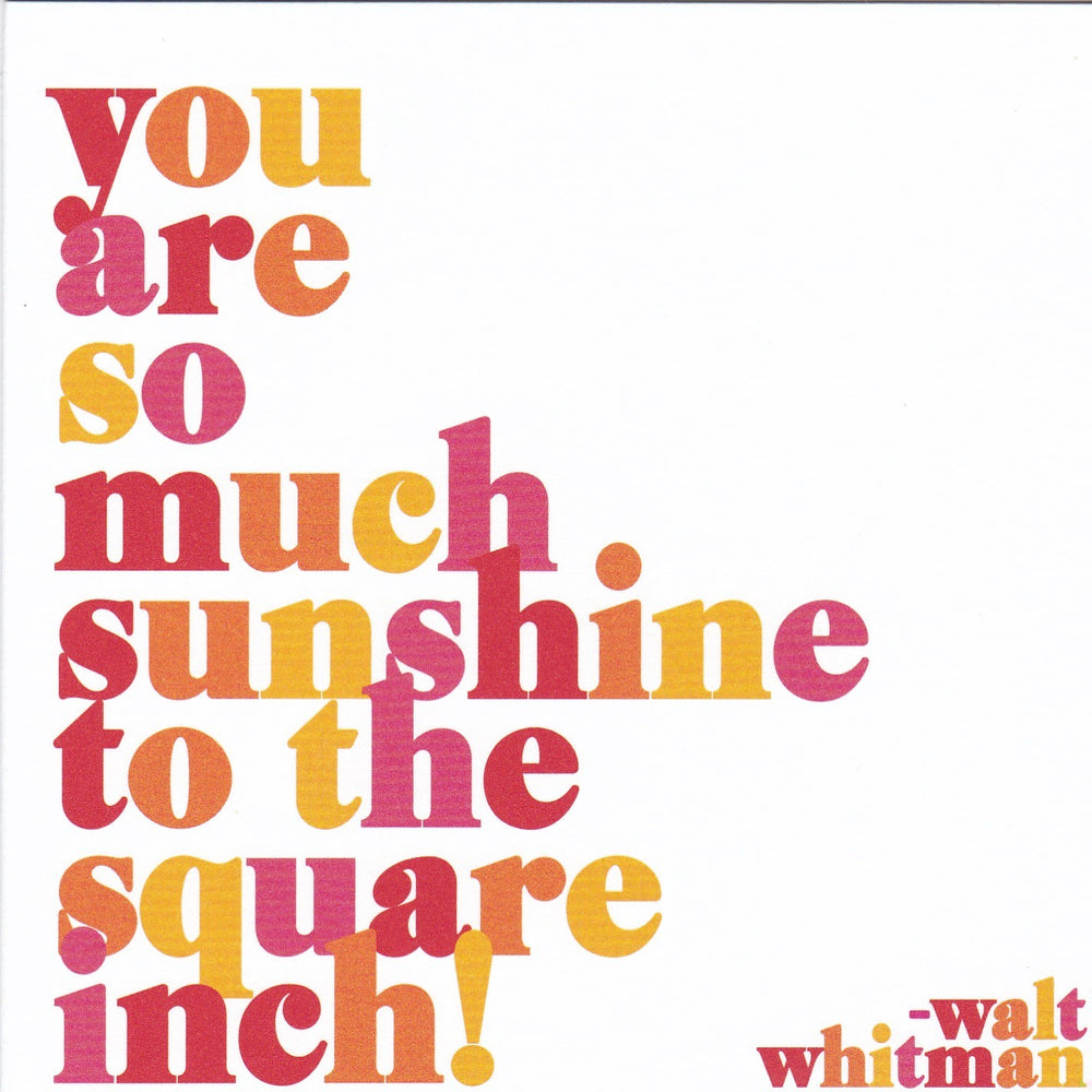 Whitman "You Are So Much Sunshine" Card