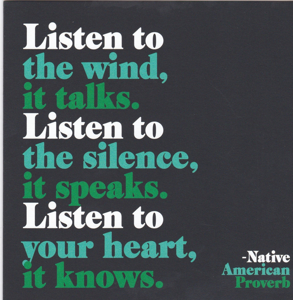 Native American Proverb "Listen To The Wind" Card