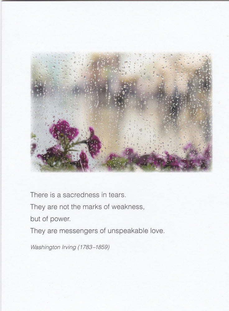 There is a Sacredness in Tears Condolence Card