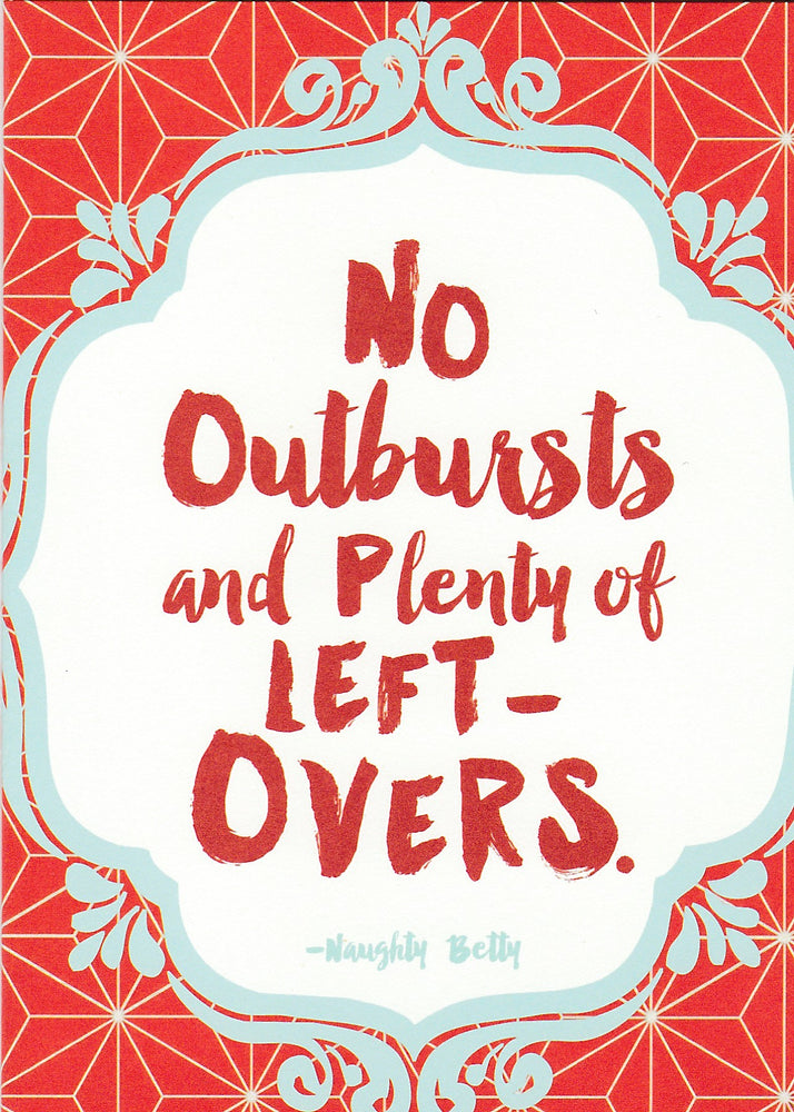No Outbursts Happy Holidays Card