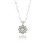 Moonflower Diamond Sterling Silver Pendant Necklace