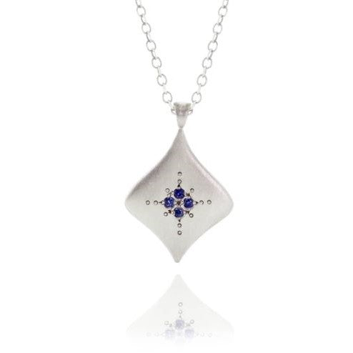 Pulsar Sapphire Sterling Silver Pendant Necklace