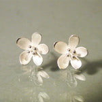 Apple Blossom Sterling Silver Post Earrings