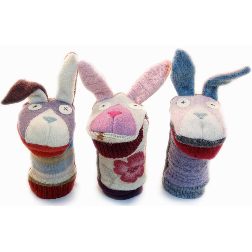 Upcycled Wool Sweater Bunny Puppet