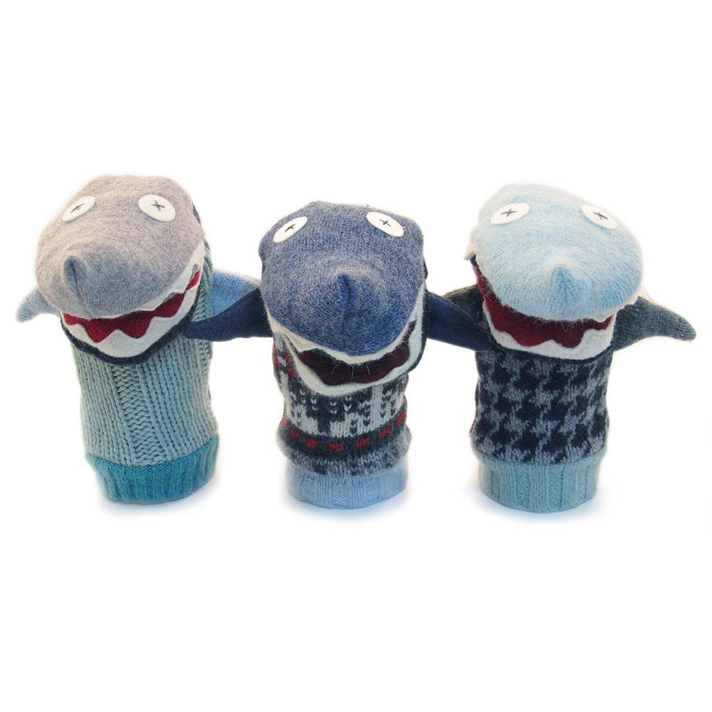 Upcycled Wool Sweater Shark Puppet