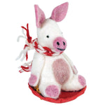 Fair Trade Saucer Sledding Pig Ornament