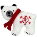 Fair Trade Wool Felt Snowflake Polar Bear Ornament
