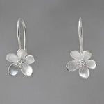 Apple Blossom Sterling Silver Loop Earrings