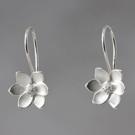 Magnolia Sterling Silver Loop Earrings