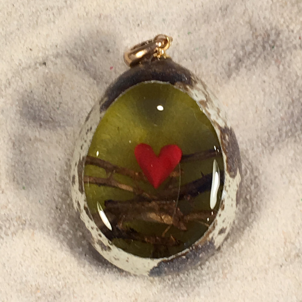 Protected Heart Quail Egg Ornament
