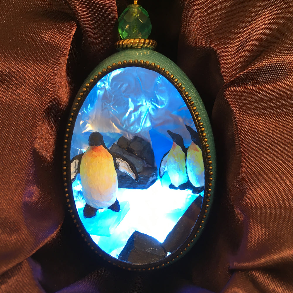 Penguin Duck Egg Ornament with LED Light