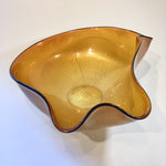 Amber Organic Blown Glass Centerpiece Bowl