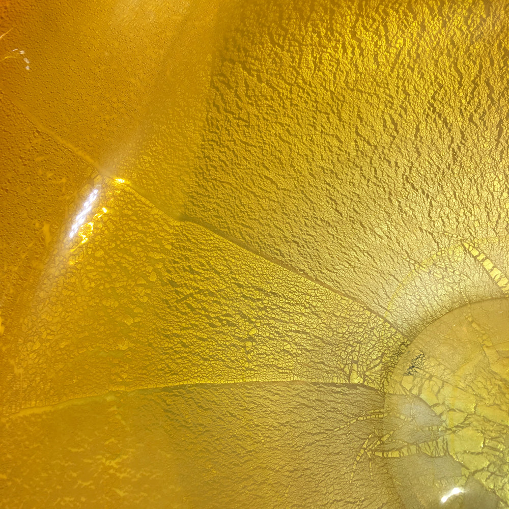 Amber Organic Blown Glass Centerpiece Bowl