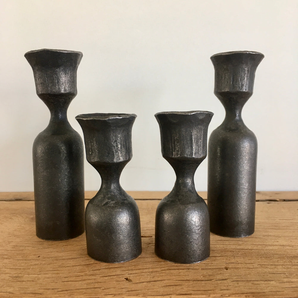 Simple Wrought Iron Candle Holder Pairs