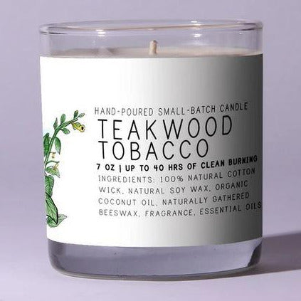 Teakwood Candle - Soy Blend With Wood Wick