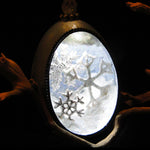 Snowflakes Duck Egg Ornament with LED Light