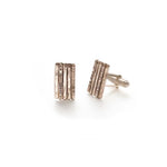 Sterling Silver Hammered and Etched Line Cuff Links