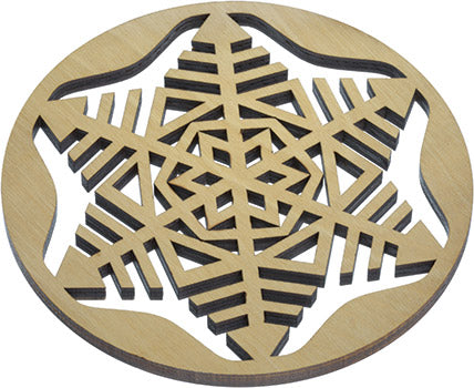 Snowflake Pattern Wood Trivet