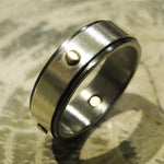 Niobium, Sterling Silver and 14K Gold Ring