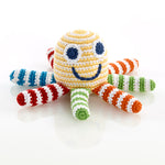 Fair Trade Organic Cotton Knit Rainbow Octopus Baby Rattle