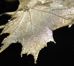 Silver Fossilized Maple Leaf Ornament