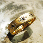 Sapphire and Diamond Shimmer 18K Yellow Gold Ring