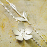 Apple Blossom Sterling Silver Pendant Necklace
