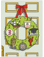 Massachusetts Wreath Christmas Card