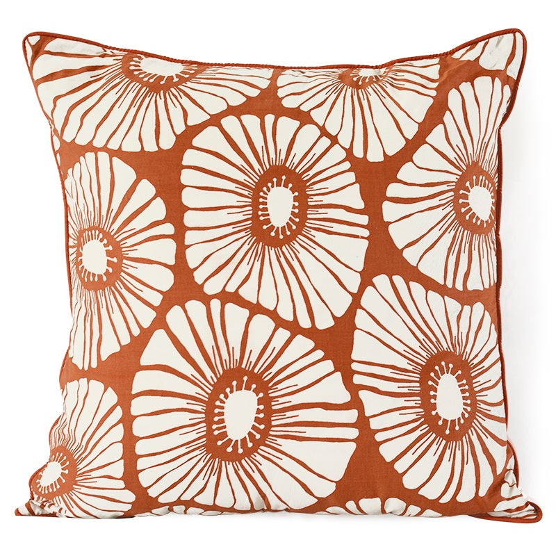Fair Trade Cotton Mod Flowers Square Pillows