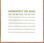 Absolutely No Mom Mothers Day Card