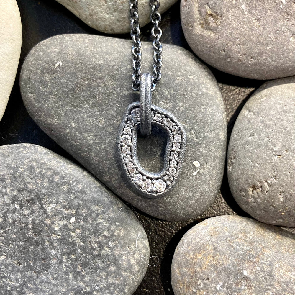 Lake Path Sterling Silver and Diamonds Necklace
