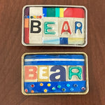 Bear Upcycled License Plate Belt Buckle