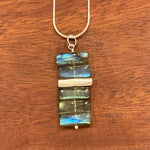 Stacked Labradorite and Sterling Silver Necklace