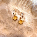 Honeycomb 14K Gold Frech Hook Earrings