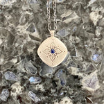 Lotus Sapphire Sterling Silver Pendant Necklace