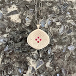 Nebula Rubies and Sterling Silver Pendant Necklace