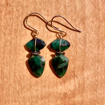 Forest Emerald Arrowhead Earrings