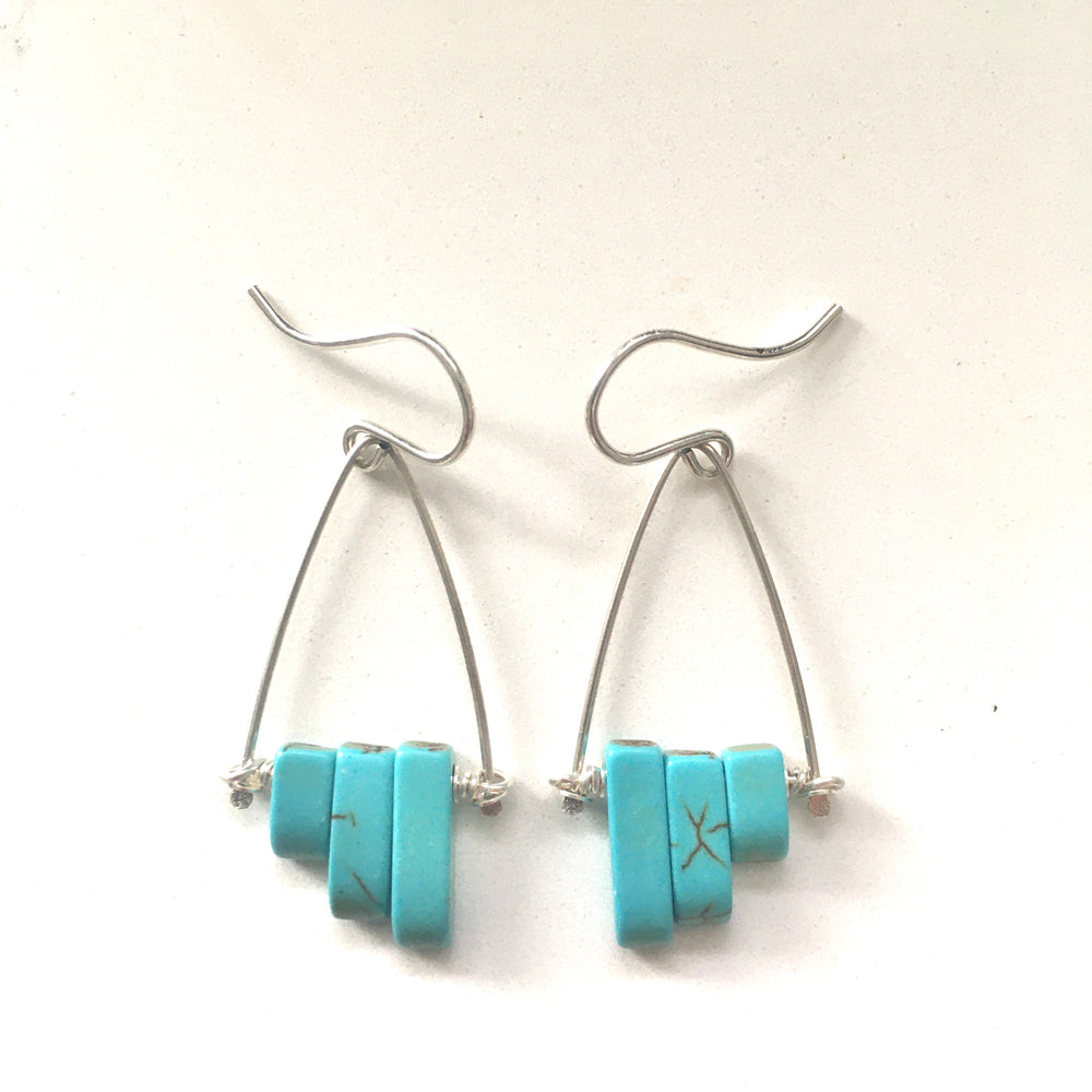 Turquoise Howlite Dangle Earrings