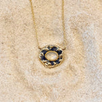 Luna 14K Gold Raw Sapphires and Faceted Moonstone Necklace