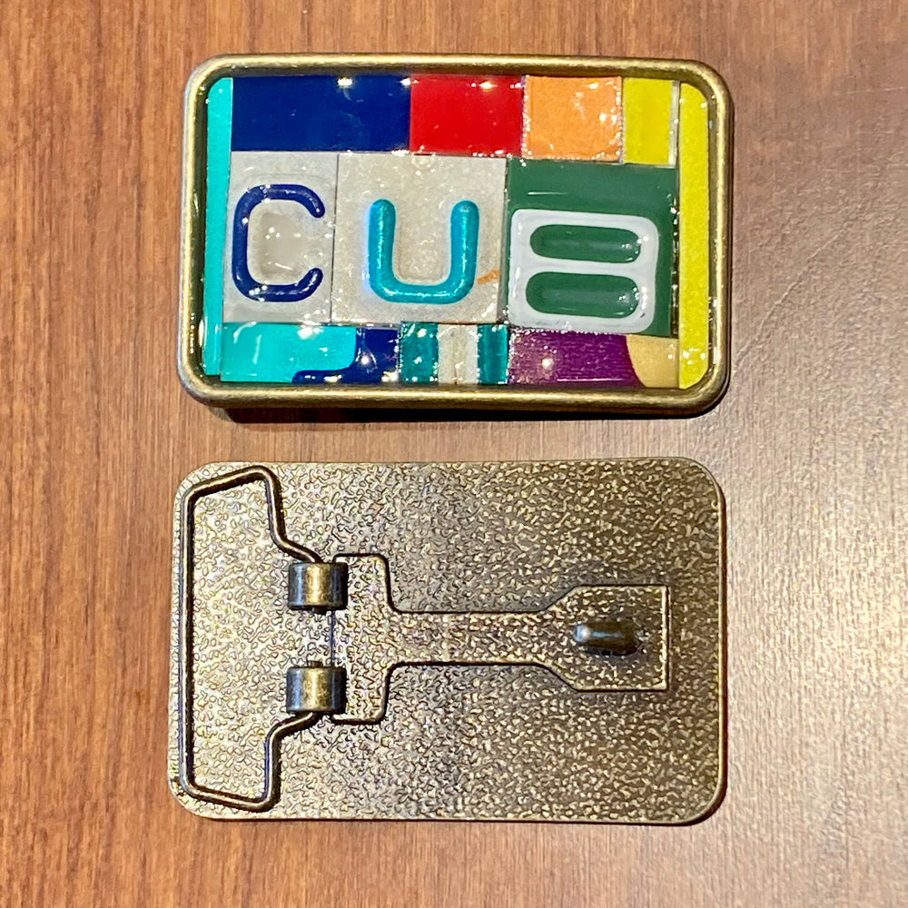 Cub Upcycled License Plate Belt Buckle