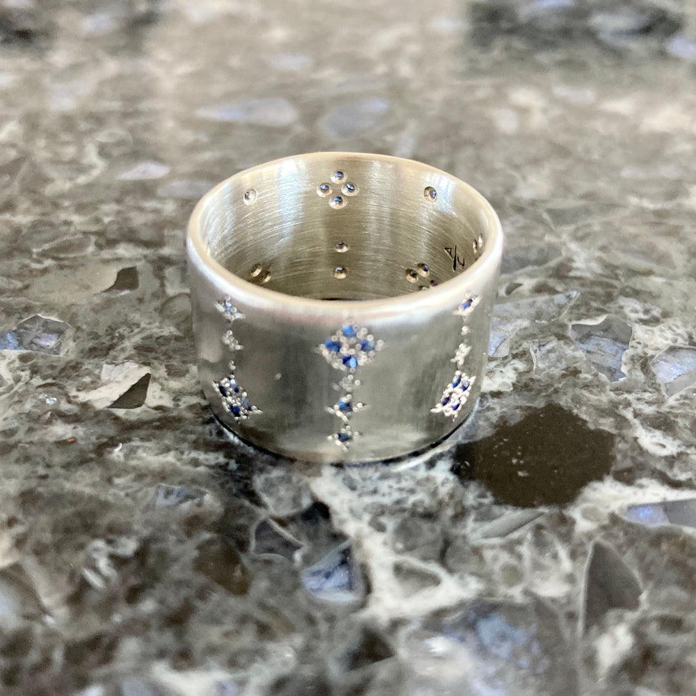 Shooting Star Sapphires Sterling Silver Ring