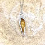 Milkweed Seed Pod Sterling Silver and 14K Gold Pendant Necklace