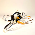 Black and Gold Blown Glass Octopus