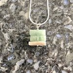 Square Stacked Aquamarine and Sterling Silver Necklace